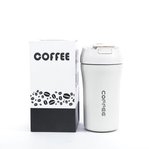 Tumbler Coffee Mug With Lid 400ml - White •