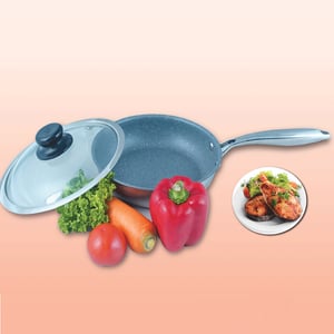 Non Stick Frying Pan With Glass Lid - 28cm •