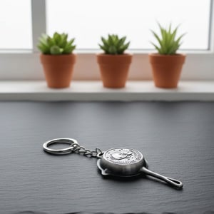 PUBG Metal Key Ring - Silver Fry Pan