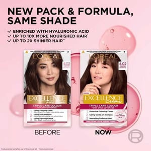 L'Oreal Paris Excellence Creme Haircolour - 4.02 Tempting Brunette •