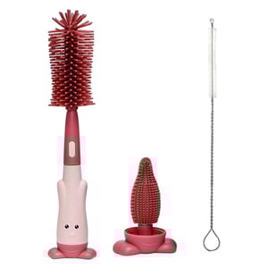 3 In 1 Bottle Cleaner Portable Brush - Faded Red