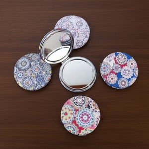 Foldable Round Duo Mirror - Butterfly