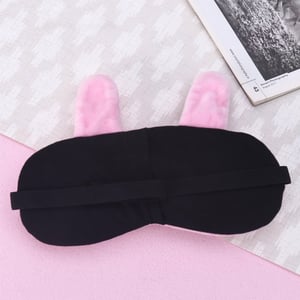Girls Sleeping Cute Cartoon Eye Mask - Pink White Love Cat
