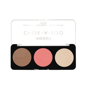 Swiss Beauty CHEEK A BOO Blusher Contour Highlighter Face Palette - 02 Face It Up Medium