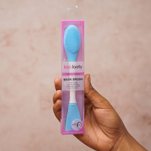Kiss Lovely Double Silicone Head Facial Mask Brush - Sky Blue