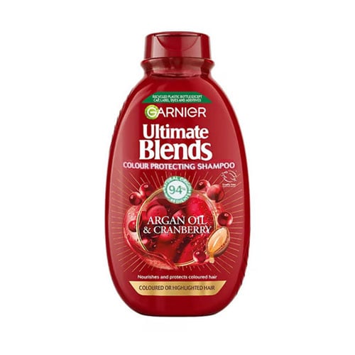 Garnier Ultimate Blends Argan Oil & Cranberry Colour Protecting  Shampoo For Coloured Or Highlighted Hair 400ml•
