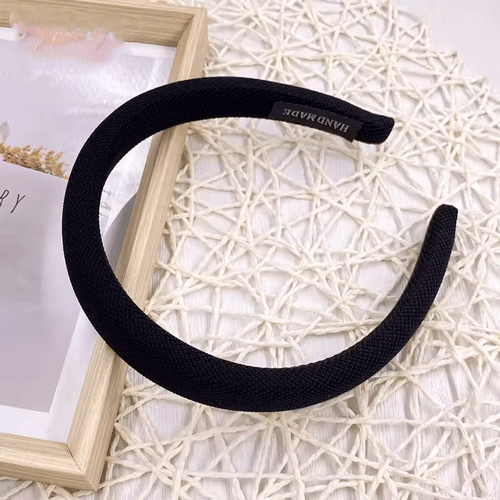 Padded Fabric Headband - Black
