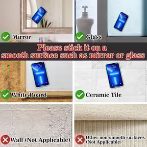 Adhesive Silicone Suction Phone Holder - Sky Blue