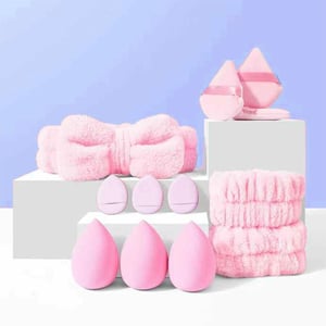 Makeup & Skin Care Accessories 12pcs Set - Pink