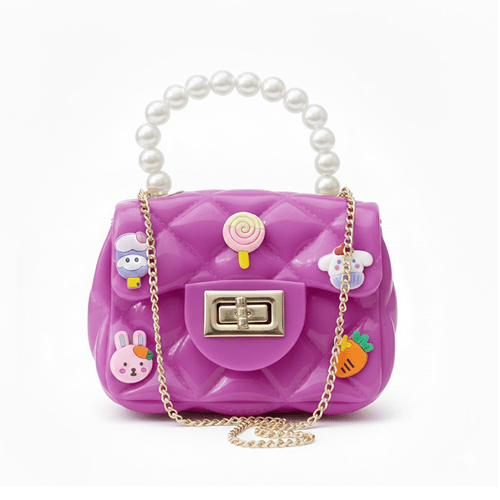 Pearl Handle Bag For Baby Girl - Hot Pink