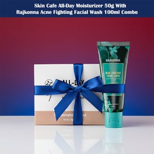 Skin Cafe All-Day Moisturizer 50g With Rajkonna Acne Fighting Facial Wash 100ml Combo