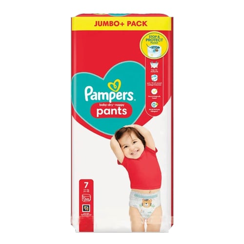 Pampers Jumbo Pack (Pant System) Size- 7 (17+KG) 50pcs•