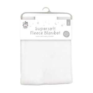 123 Baby Supersoft Fleece Blanket - White 6m+