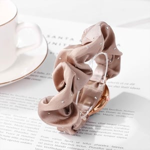 Stone Fashionable Scrunchie Watch For Women - Silky Tan