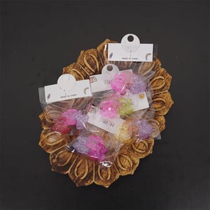 Multicolor Mini Butterfly Semi-Transparent Hair Clip 3pcs Set - Fluffy Wings