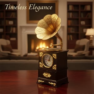 Antique Gramophone Style Alarm Clock