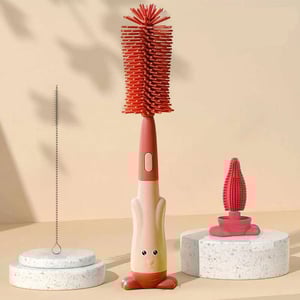 3 In 1 Bottle Cleaner Portable Brush - Faded Red