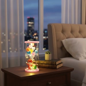 Romantic Couple Love Balloon Night Light - Pink