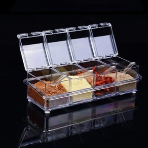Multi-Compartment Crystal Seasoning Storage Box