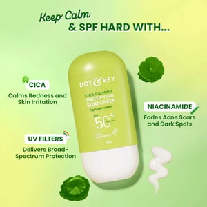 Dot & Key Cica Calming Mattifying Sunscreen With Niacinamide 50ml SPF 50+ PA++++ •