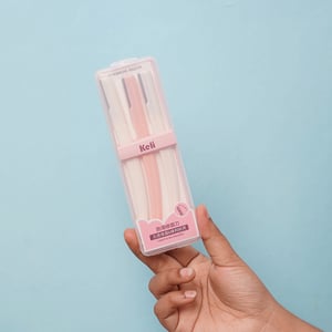 Keli Eyebrow Razor 3pcs (TM1208) - Off-White Peach Pink Off-White