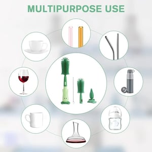 3 In 1 Bottle Cleaner Portable Brush - Faded Red