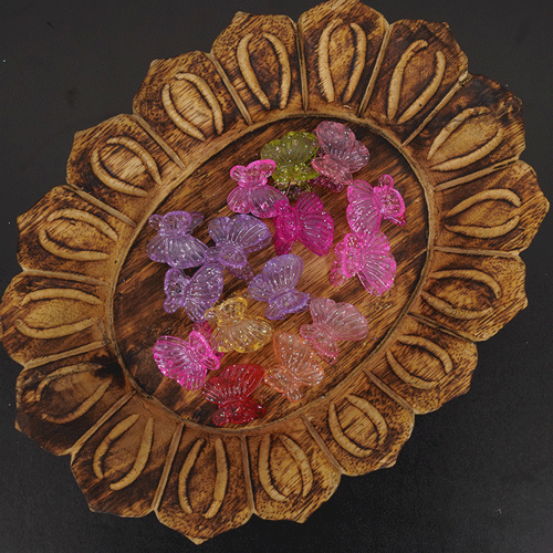 Multicolor Mini Butterfly Semi-Transparent Hair Clip 3pcs Set - Fluffy Wings