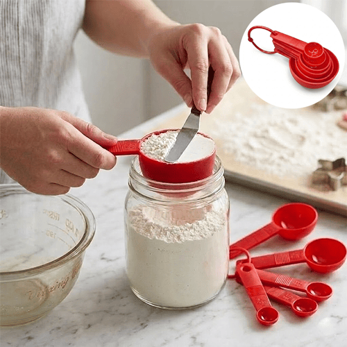 Measuring Spoon Cup 6pcs Set - Red