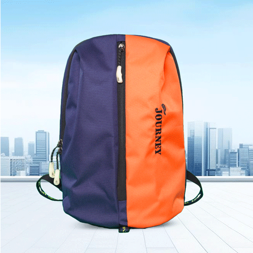 Stripelnc Journey Exclusive Travel Backpack - Navy Blue & Orange