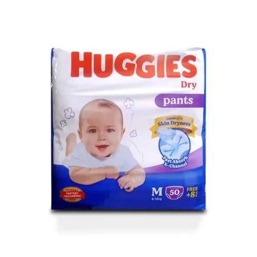 Huggies Dry Pants M (6-12kg) 50+8pcs•