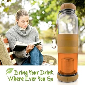 Portable Tea Infuser Water Bottle •