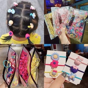 Cute Elastic Floral Cartoon Hair Tie Band - 20 pcs (240018)