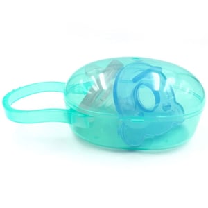 Silicone Nipple Soother With Holder & Storage Box - Green