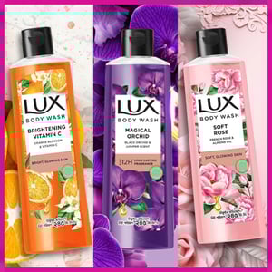 Buy 3 Lux Shower Gel Get 3 Loofa And Travel Bag Free (Black Orchid, Orange Blossom, French Rose)