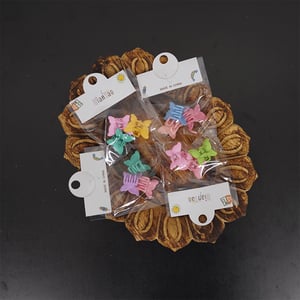 Multicolor Mini Butterfly Hair Clip 3pcs Set - Matte Finishing