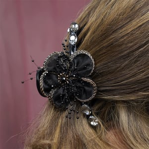 Large Size Hair Clip For Women - Black & Gold