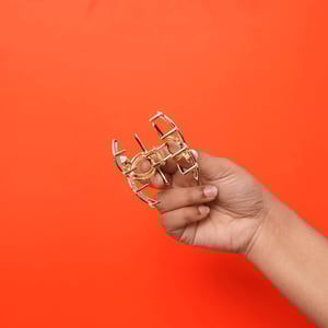 Chanel Style Metal Hair Clip - Black