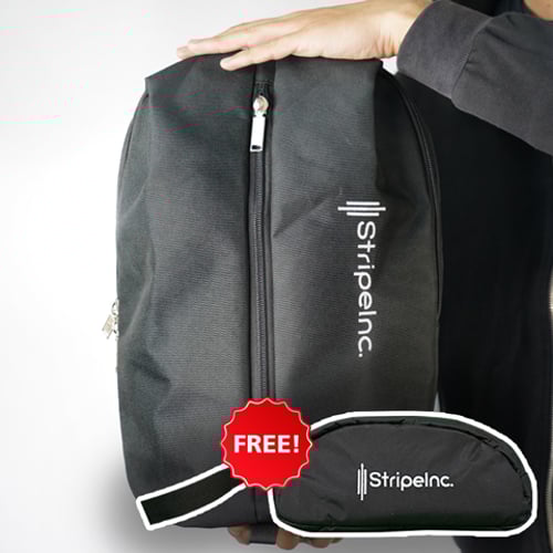 Stripelnc Mini Travel Backpack - Black