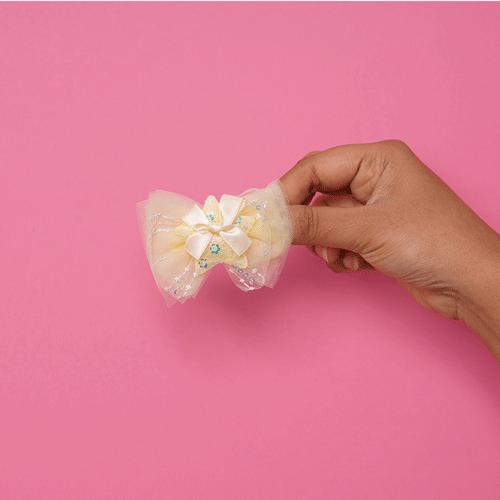 Baby Star With Bow Tie Hair Clip 1pc - Yellow