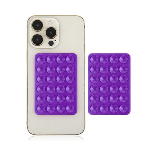 Adhesive Silicone Suction Phone Holder - Purple