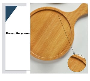 Round Wooden Pizza Serving Plate - Big