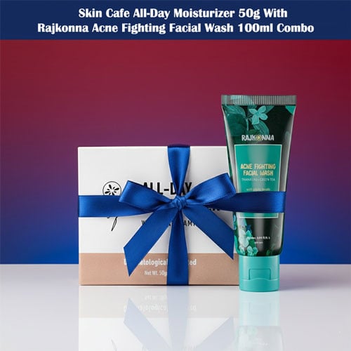 Skin Cafe All-Day Moisturizer 50g With Rajkonna Acne Fighting Facial Wash 100ml Combo