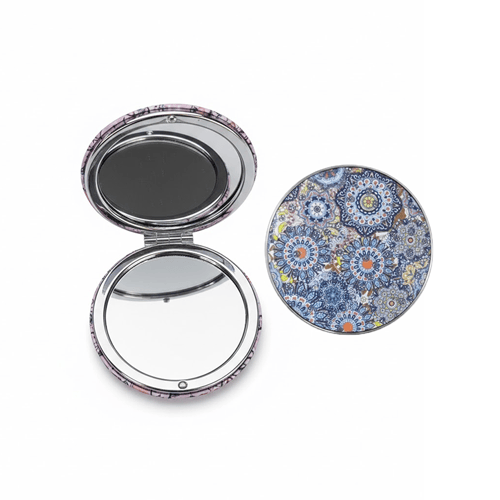 Foldable Round Duo Mirror - Grey
