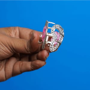 Heart Shape Rhinestone Hair Clip - Pink