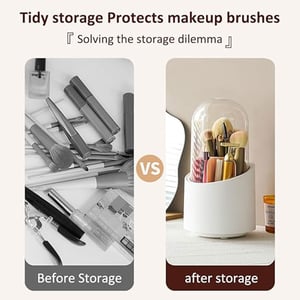 360 Rotary Cosmetic Brush Storage Bucket - Pink