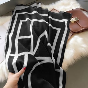 Trendy Korean Style Cashmere Shawl - Toteme Pattern