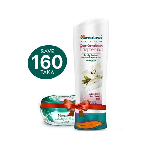 Himalaya Clear Complexion Brightening Body Lotion 200ml (Himalaya Nourishing Skin Cream Light & Non-Greasy 50ml Free)