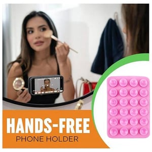 Adhesive Silicone Suction Phone Holder - Pink