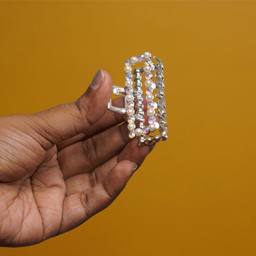 Rectangle Shape Rhinestone Metal Hair Clip - Cristal
