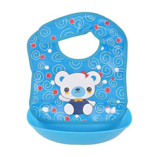 Bib With Portable Tray - Blue